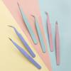 Stainless Steel Straight Curved Tip Tweezers For Nail Art Sticker Rhinestones Picking Tool Makeup Eyelash DIY Tweezer