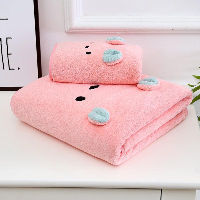 2-teiliges Badetuch aus reiner Baumwolle für Erwachsene, saugfähig und fusselfrei, Badetuch für Damen, Haushaltstuch, hautfreundlich und weich