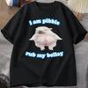 Blue Pibble T Shirt Funny Dog Meme Tee Baby French Bulldog Brainrot Tshirt Silly Cute Tshirt Casual Cotton Short Sleeve Tops