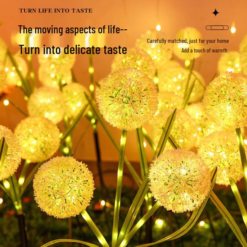Solar Three-Head Dandelion Garden Stake Light