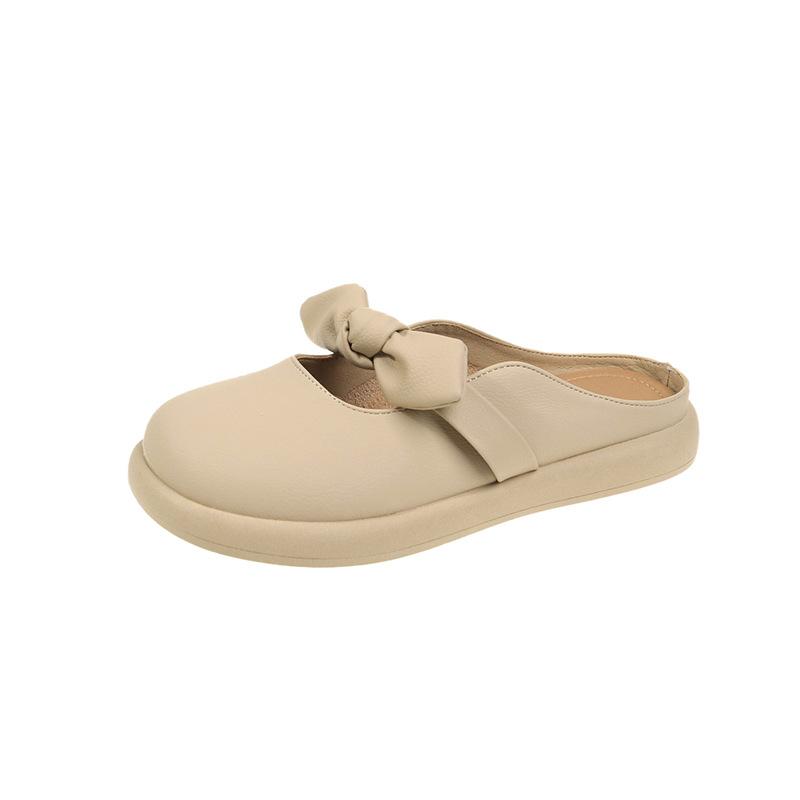 

Французские нежные однопедальные сумки-головки полутапочки женские для улицы 2025 весна новая легкая мягкая подошва универсальные одинарные туфли женские 35 абрикосовый