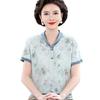 Women's Ice Silk Summer T-Shirt: Chic Short-Sleeved Blouse for Middle-Aged Moms (40-50+).