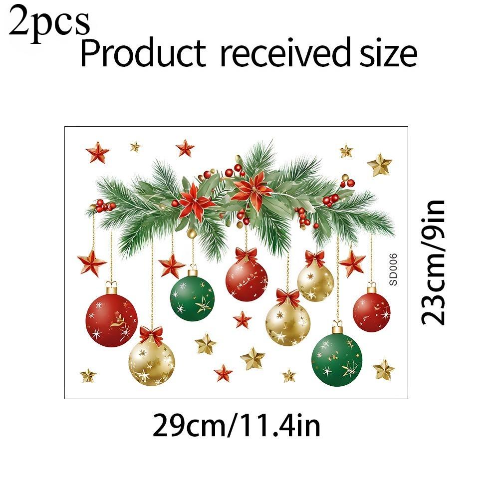 1 Stück/2 Stück Weihnachten Blatt Bunte Kugel Toilettenaufkleber Toilettendeckel Aufkleber Spülkasten Selbstklebende Aufkleber Zuhause Weihnachtsdekoration