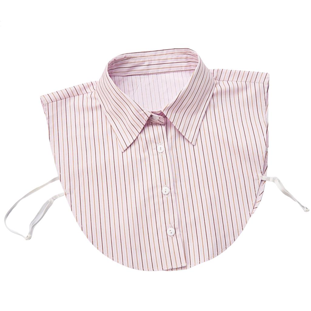 Women's Detachable False Collar Insert Elegant Striped Lapel Faux Half Shirt Blouse Collar Top for Sweater and Dresses