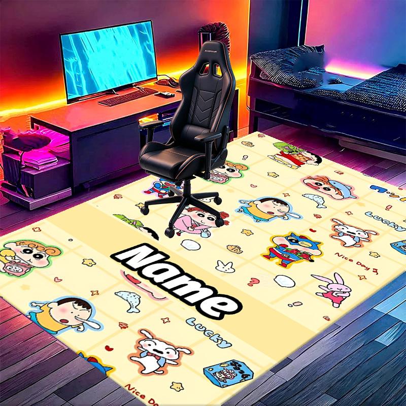 Custom Name Personalized Cartoon Comics Print Carpet, Versatile Home Decor Rug, for Playroom, Apartment, Balcony, Entryway, Hallway Gift