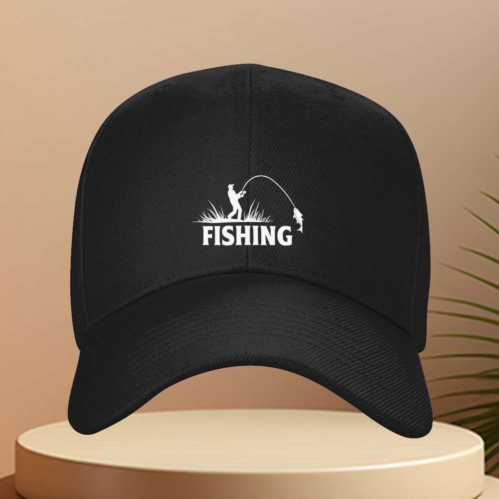 Fishing Silhouette Baseball Cap Adjustable Outdoor Sports Breathable Unisex Casual Hat