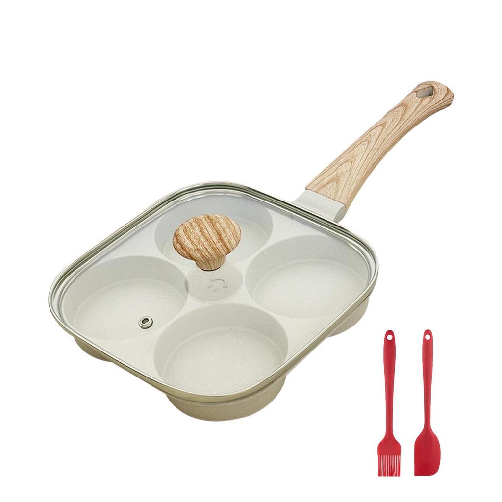 Maifan Stone Non-Stick Four-Hole Egg Pan with Lid