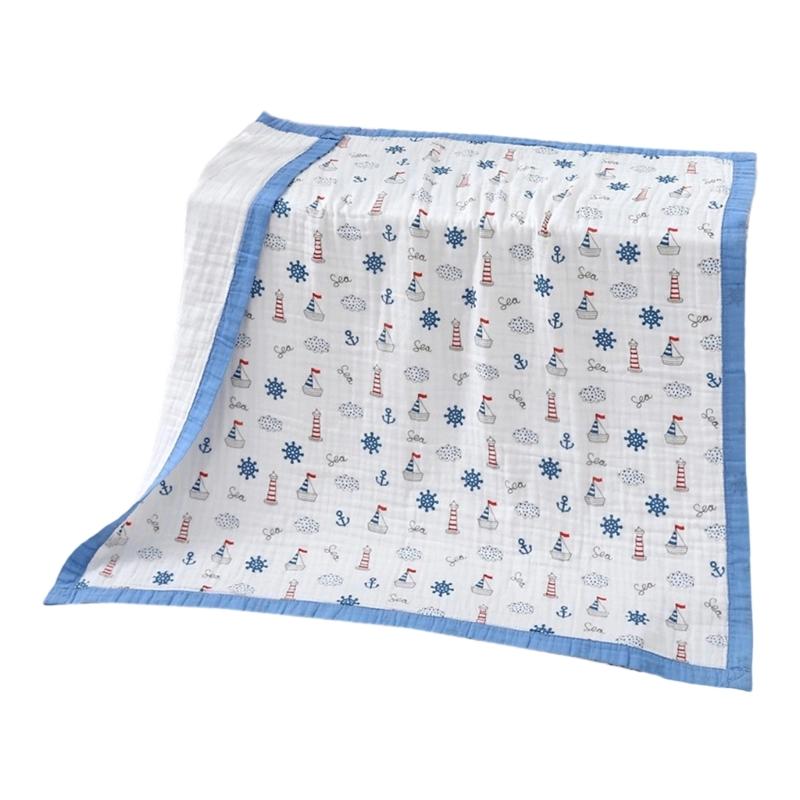 Large Size Infant Bath Blanket High Density Gauze Bath Towel 6-layer for Delicate Skin Quick Drying and Breathable