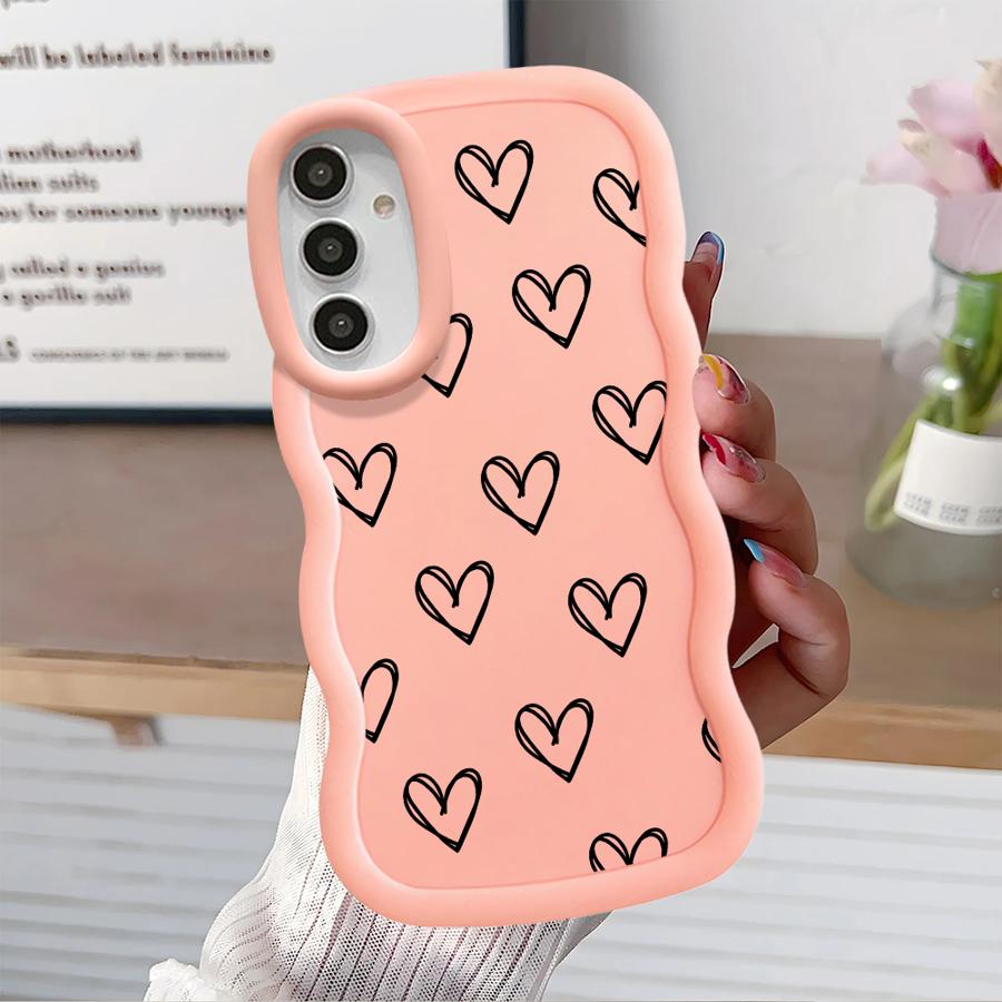 Case for Samsung Galaxy A14 A13 A15 A12 A16 A52 A21s A11 Soft Phone Cover A23 A05 A53 A04 A06 A33 A22 A03 Cartoon Flower Love