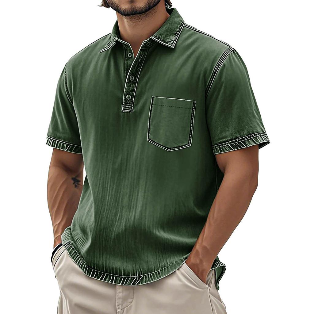 Men's Vintage Button Down Bowling Shirts Short Sleeve Summer Beach Shirt