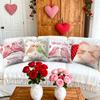 4pcs Valentine'S Day Heart Wreath Birds Throw Pillow Covers | Polyester, Zip Closure, Suitable for Bedroom, Sofa, Wedding Anniversary, Party DecoR