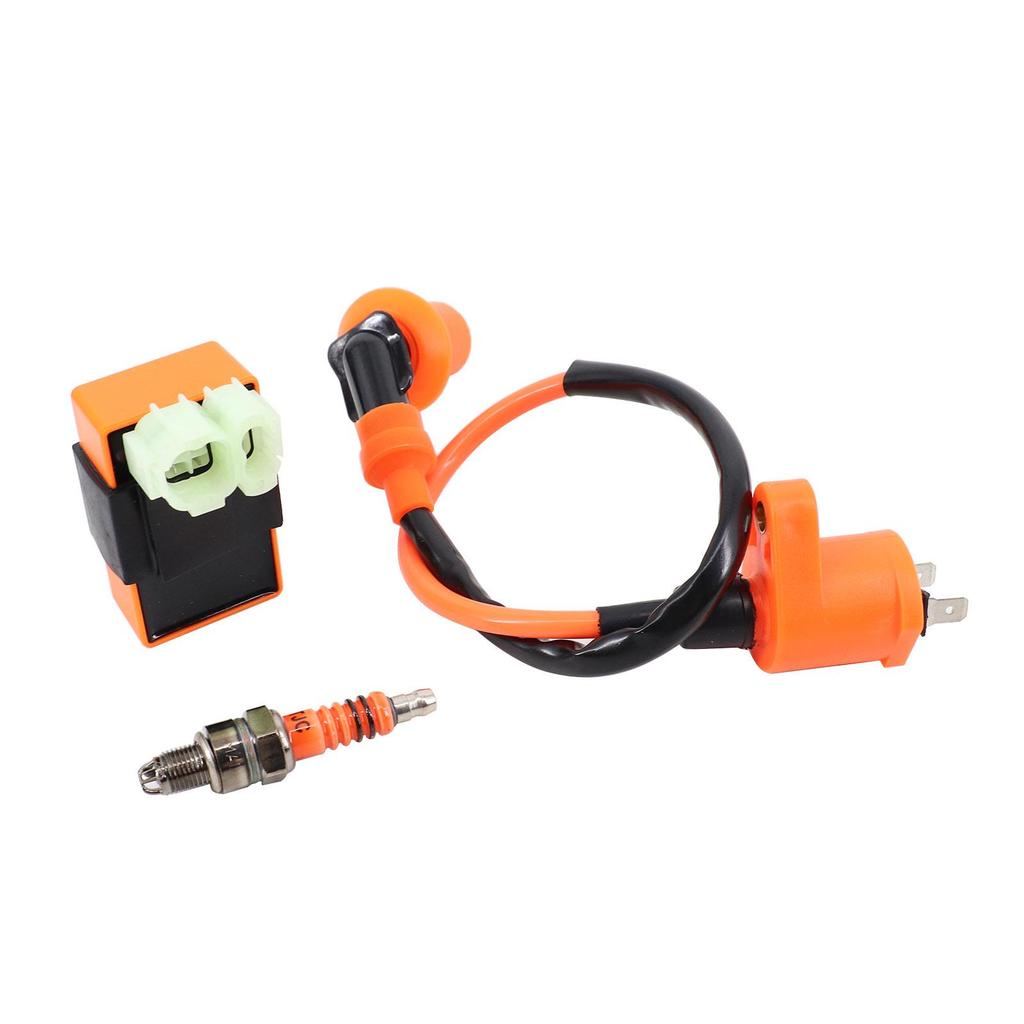4-Wheel Beach Buggy Scooter ATV CDI Igniter with High-Voltage Coil & A7TJC Spark Plug for GY6 50-150CC