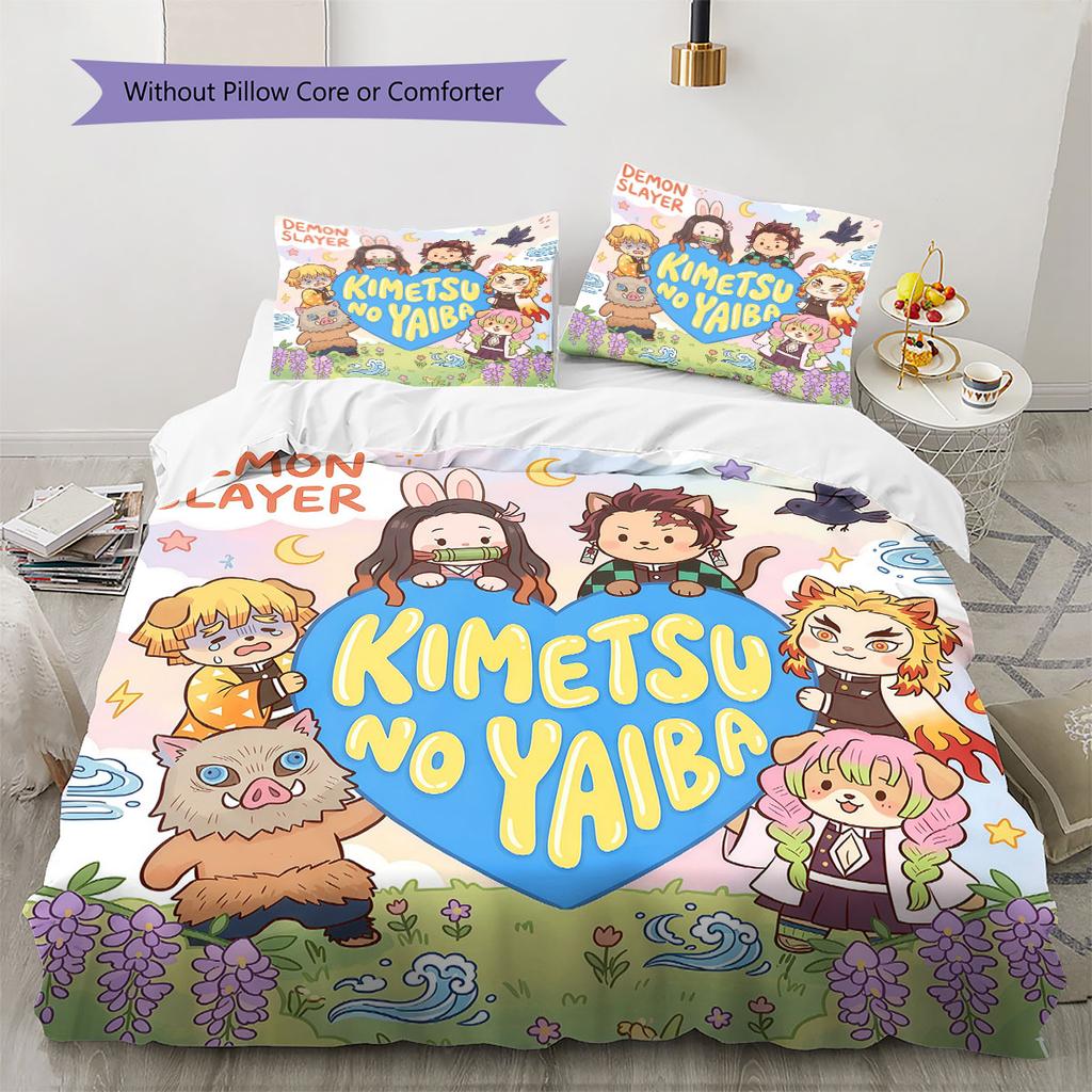 Demon Slayer Comfor Duvet Cover Kid's Bedding Set,Extra Large Size Gifts Various Sizes Available -HE187