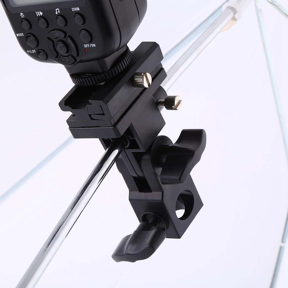 Black Hot Shoe Flash Umbrella Holder Light Stand Bracket For Photo Video Photography