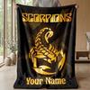 Scorpions Custom Flannel Throw Blanket Print Your Name Text Soft Warm Blanket Holiday Present