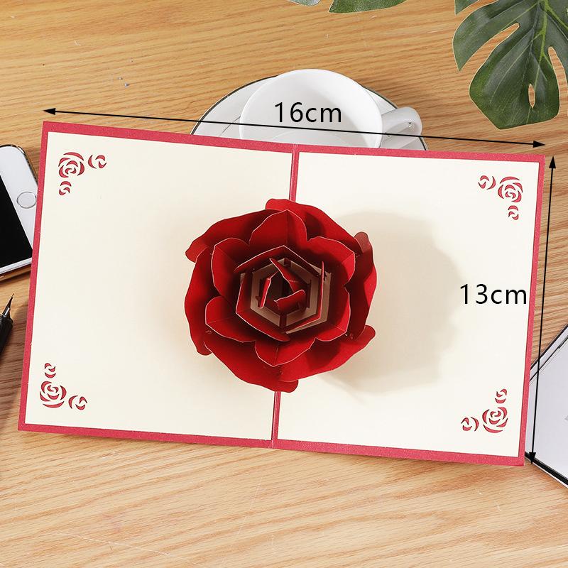 

Романтическая трехмерная открытка с розами 3D поздравительная открытка Креативная поздравительная открытка Свадебная цветочная открытка Подарки на День святого Валентина