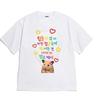 Korean Style Versatile Fashion Retro Cute Cat with Pink Gun Korean Text Graphic Casual Short Sleeve Tee White Aesthetic Clothes