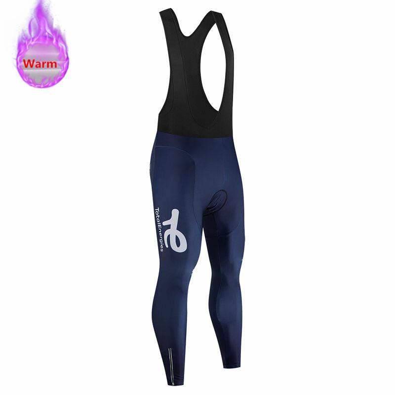 Total Energies Team Ropa Ciclismo Warm Winter Thermal Fleece Cycling Clothes Men Jersey Suit Outdoor Riding Bike MTB Bib Pants