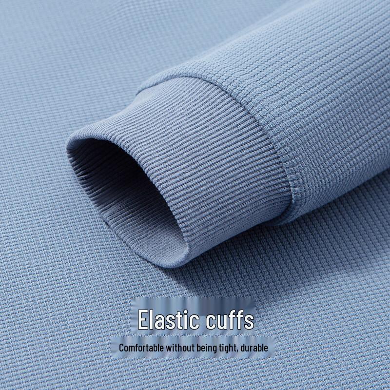 Hodo Men's Luxury Silk Blend Waffle Polo Long-Sleeve T-Shirt