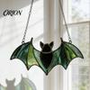 Backyard Balcony Holiday Accent Halloween Hanging Pendant, Colorful Sun Catcher for Wall Window Decoration, Stained Glass Home Style Art Ornament And
