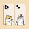 Cartoon Animal Cat Couple Paired Phone Case for IPhone 16 15 14 13 12 11 Pro MAX Mini SE XS X 7 8Plus Soft Silicone Cover Fundas