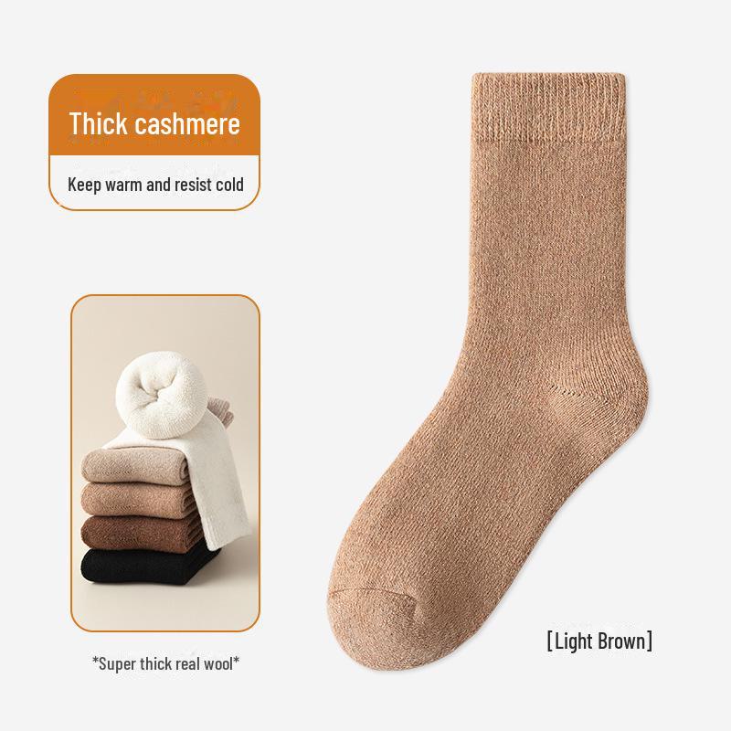 Damen Dicke Wollsocken - Gemütliche Mittelhohe Socken für Herbst & Winter - Warme Schlaf- & Homewear