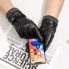 Men's Genuine Leather Gloves with A Top Layer of Sheepskin for Warmth Touch Screen for Cycling Fleece and Thickened  Autumn and Winter