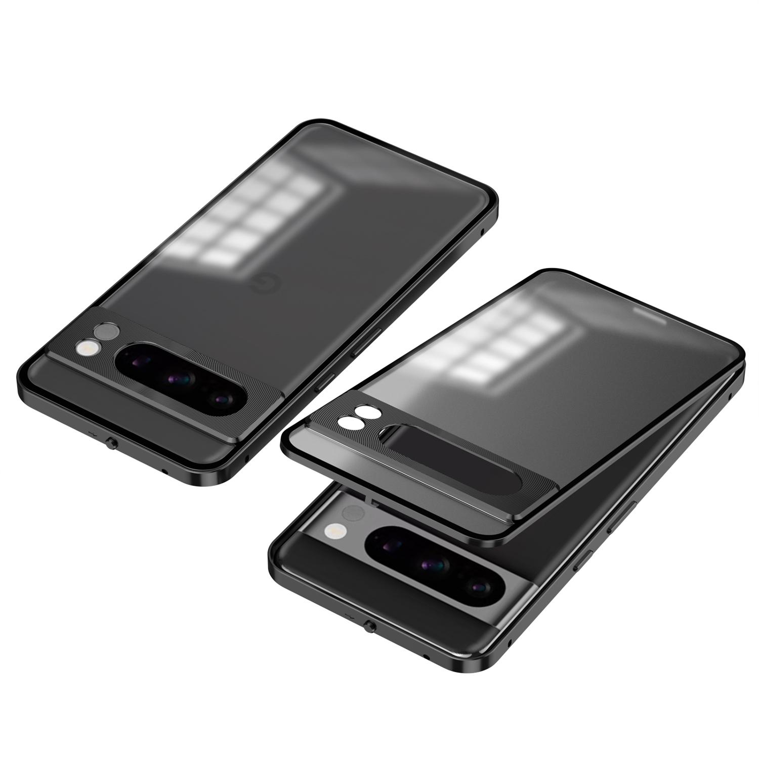 

Чехол для телефона Google Pixel 8 Pro с защелкой, алюминиевой рамкой и задним стеклом из ПК Black