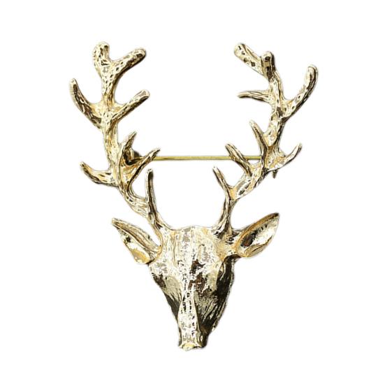 

Yousheng мода унисекс голова оленя рога брошь булавка шарф лацкан ювелирные изделия рождественский подарок золотистый