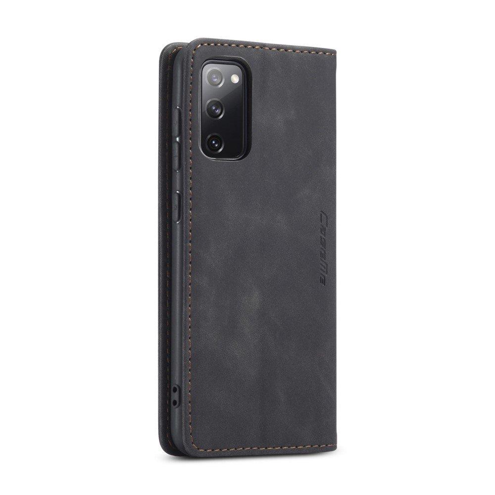 CASEME Case for Samsung Galaxy S20 FE, Leather Wallet Case, Black