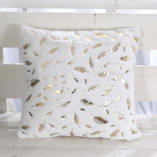 Hot Stamping Plush Leaf Series Pillow Pillow Case Pillow Bed Bedside Pillow