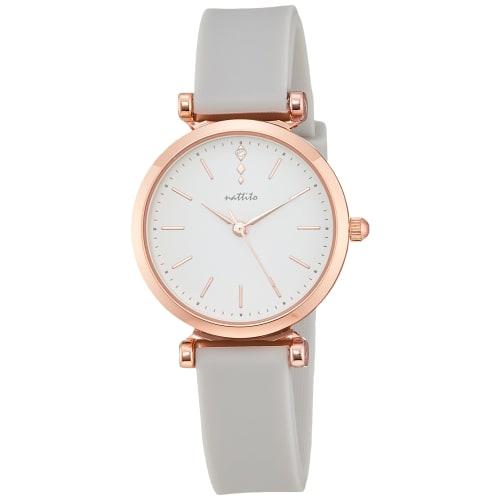 

Fieldwork Women s Analog Watch with Silicone Band, Pink Gold, Gray, YM070-2