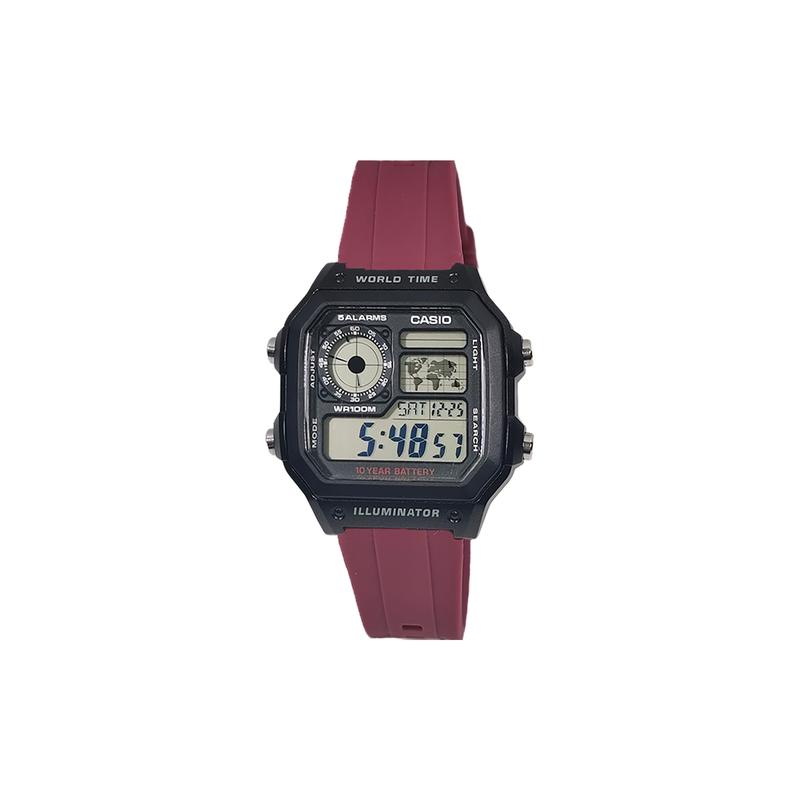 CASIO Customized watch modified series fashion trend watch life waterproof AE-1200WHD-1A modified-polar silver edge LTP-V007D-7EUDF-AnHongSeBiaoDai
