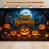1 piece of 2D flat background cloth Halloween pumpkin lantern scene background cloth multi-functional bannerzyc