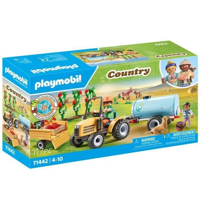 PLAYMOBIL 71442 Fermier avec tracteur et citerne, Country la vie à la ferme, 117 pièces, Dès 4 ans