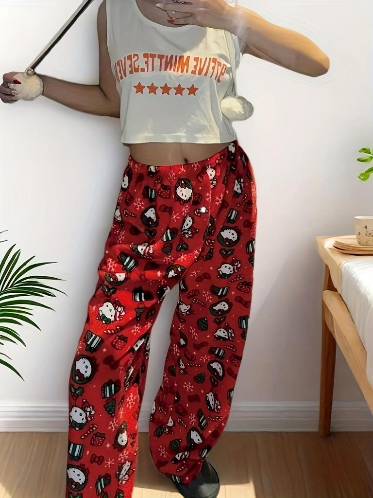 Halloween Women's Fleece-Lined Flannel Pajama Pants for Autumn/Winter – Warm & Casual