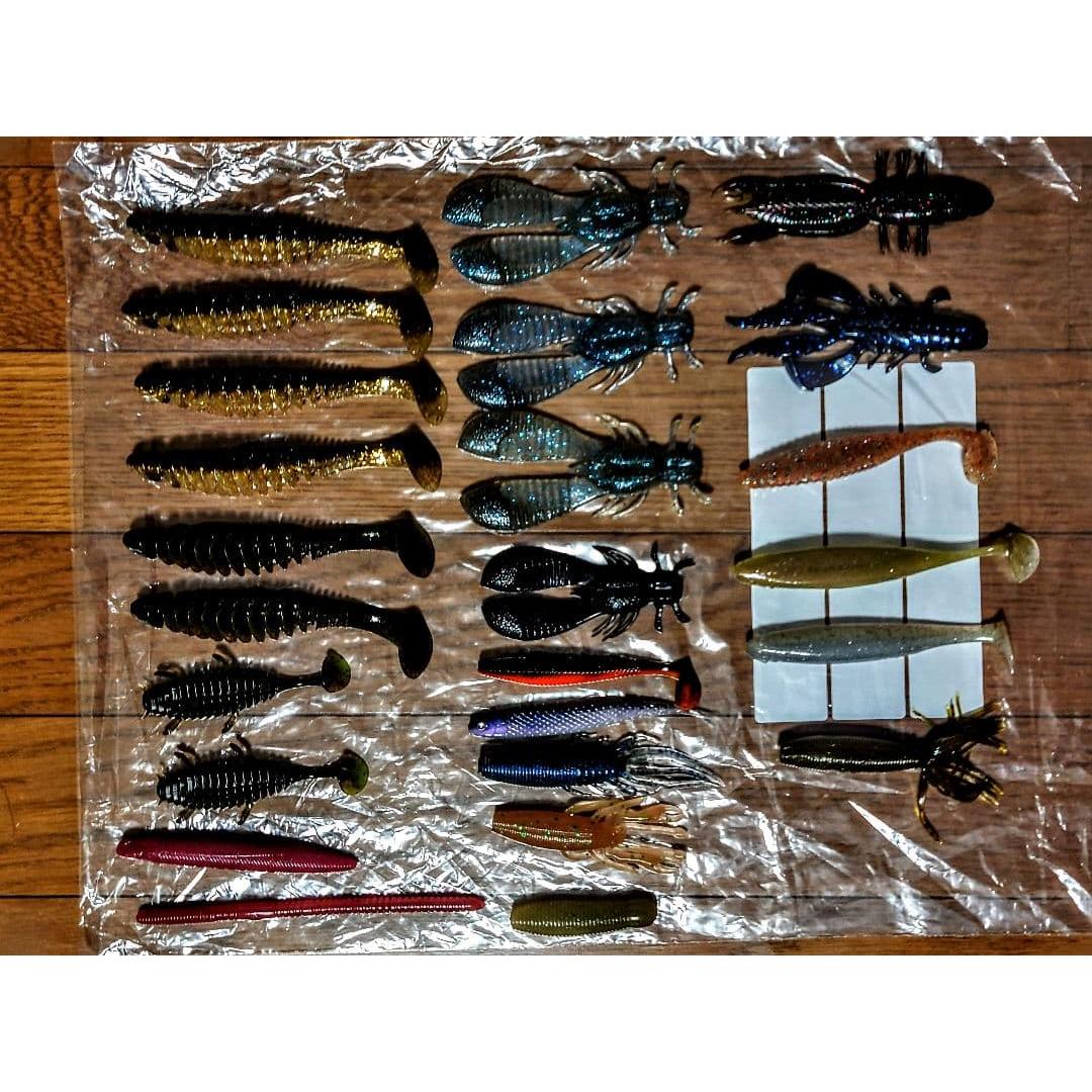 Used Bass fishing worm collection with bonus
