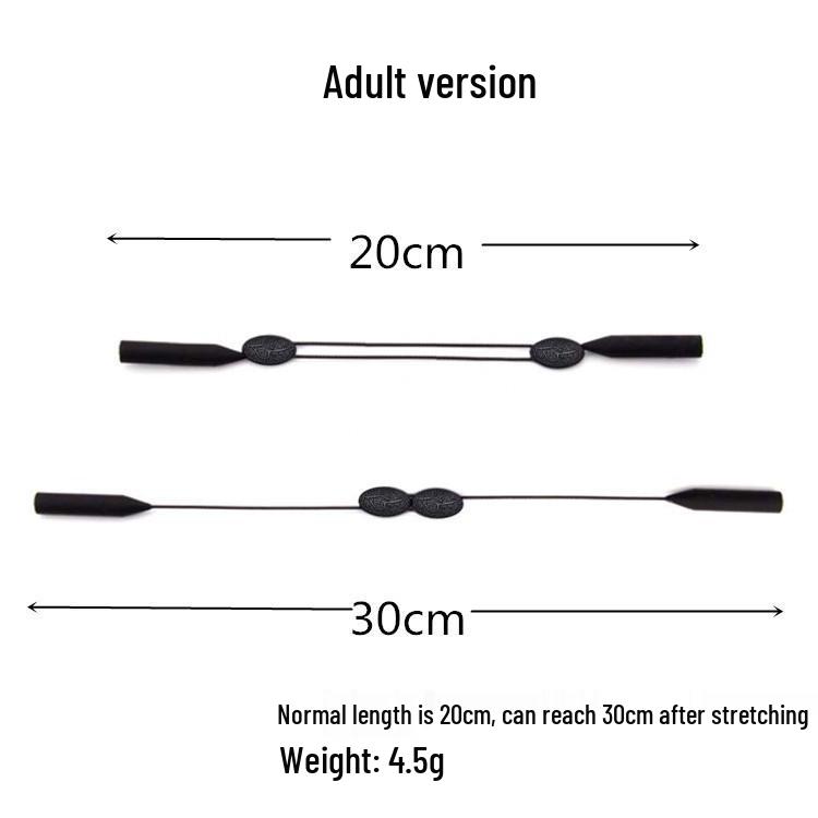 Adjustable Anti-Slip Silicone Eyeglass Cord Set with Ear Hooks and Sleeves