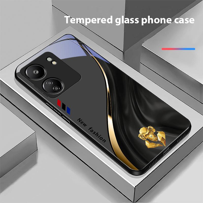 Starlight Zodiac For Xiaomi Redmi 13C Note13 12 Pro Plus 5G Note 9 13T Pro POCO X6 F5 F6 Black Tempered Glass Phone Case
