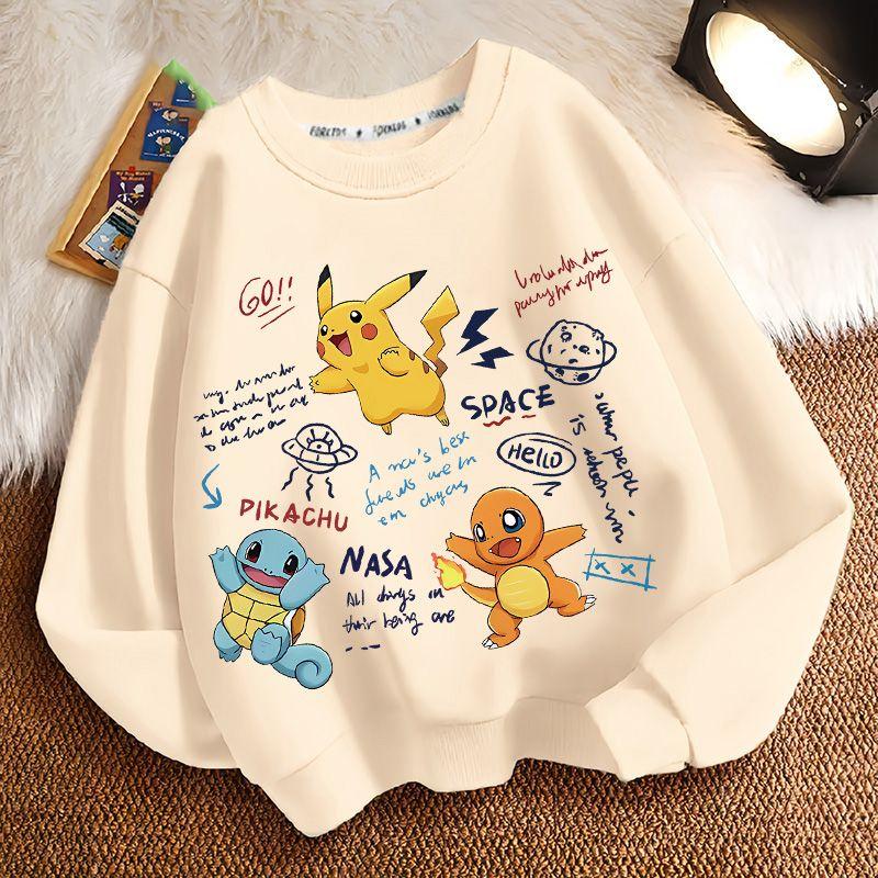 

Children s Fashionable Pikachu Sweatshirts, Spring and Autumn Boys and Girls Casual Sweatshirts 160