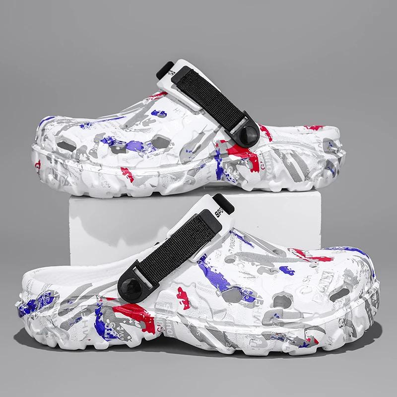 Summer Men Slippers Camouflage Platform Outdoor Clogs Shoe Women Beach Sandals Male Soft EVA Indoor Home Slides Big Size 46 47