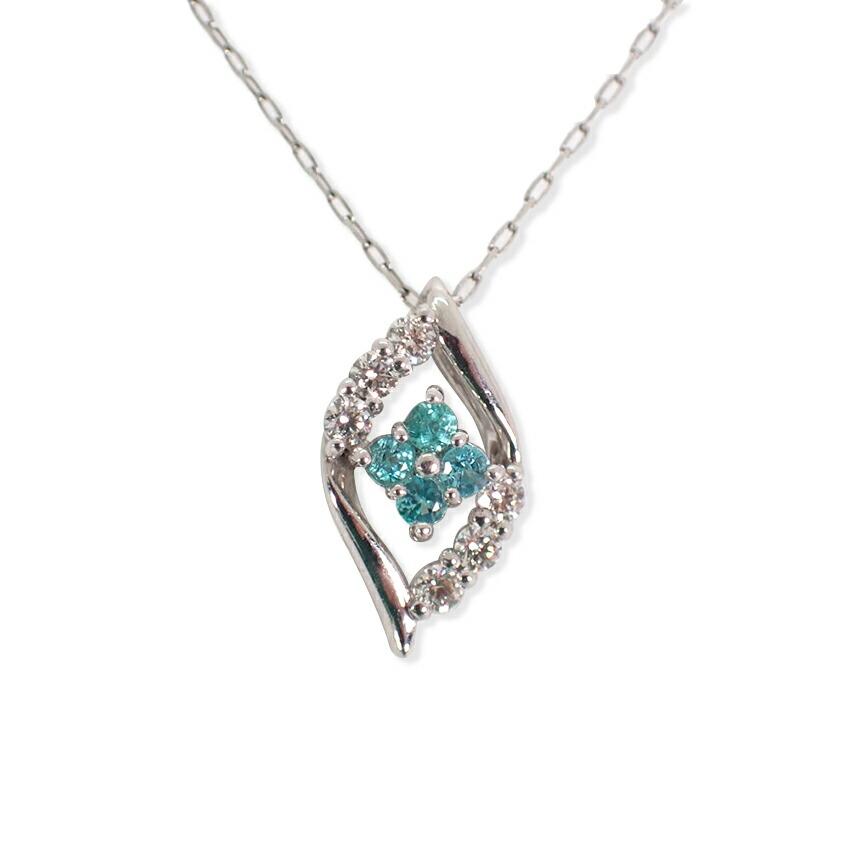 

[Used] Pt950/850 Paraiba tourmaline/diamond pendant/g506-45