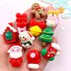 10PCS Resin Colorful Christmas Tree Santa Claus Snowman House Glove Flatback Stone Cartoon Figurines Scrapbooks DIY Decor Crafts