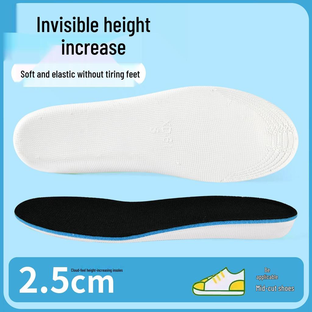 Invisible Height-Boosting Insoles: Breathable, Shock-Absorbing, Soft EVA for Men's & Women's Casual Sports Shoes