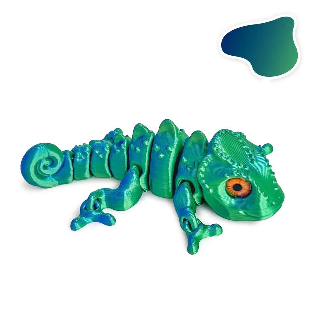 Simulation 3D Printing Toy Chameleon Joint Movable Frog Kitchen Home Decoration Toy Gift