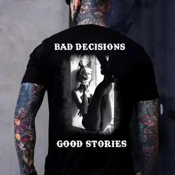 BAD DECISIONS GOOD STORIES S*xy Smoking Bunny Girl Tshirt M