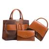 Fashion Crocodile Pattern Handbag Set with Square Buckle