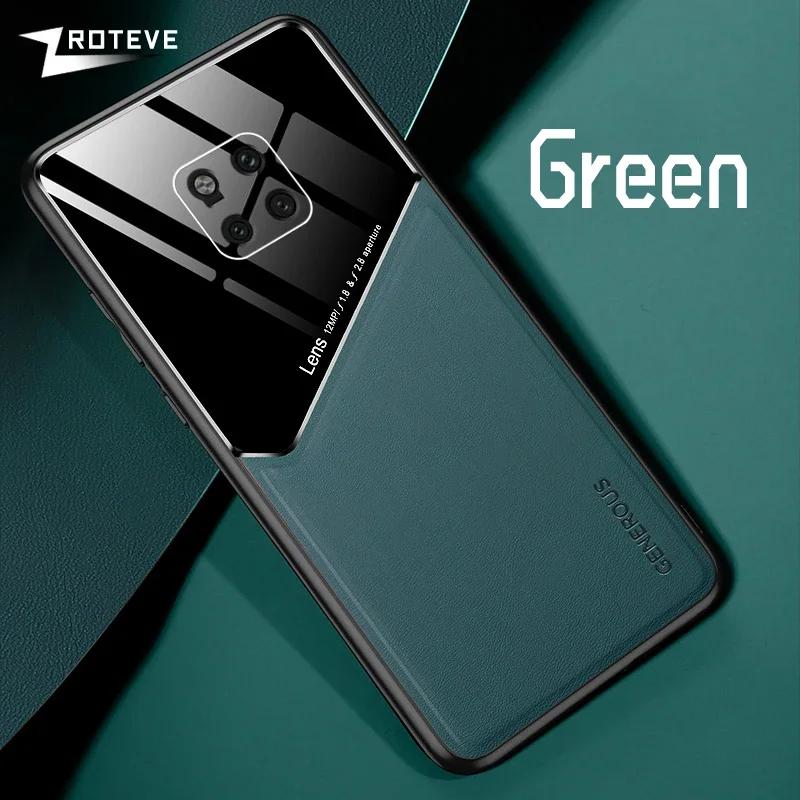 

Чехол Mate20 Pro из искусственной кожи, автомобильный магнитный жесткий чехол для ПК для Huawei Mate 20 30 40 Pro Mate30 Mate40, противоударные чехлы для телефонов Mate 20 Pro зелёный