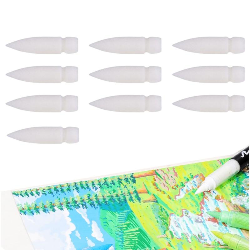 Pack Of 5/10 Acrylic Marker Replacements Brush Tip 1mm-5mm Line Wide Liquid Acrylic Paint Pen Brush Tip For Art Painting