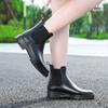 Rain shoes women's rain boots short medium tube waterproof rubber shoes Chelsea Martin fashion water shoes new elastic outer wear non-slip